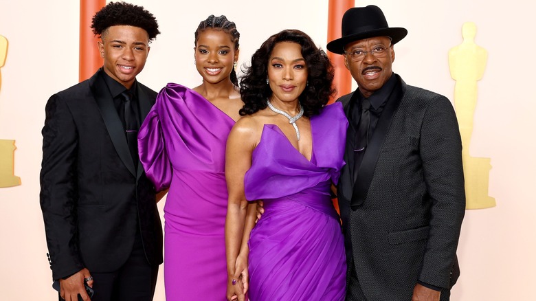 Slater Vance, Bronwyn Vance, Angela Bassett, and Courtney B. Vance at the 95th annual Academy Awards in Hollywood in March 2023