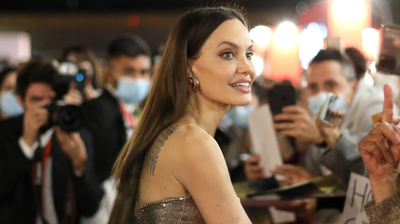 Angelina Jolie signing autographs at the Rome Film Festival 