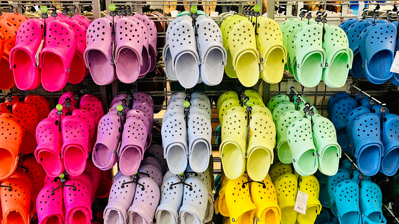 Colorful array of Crocs