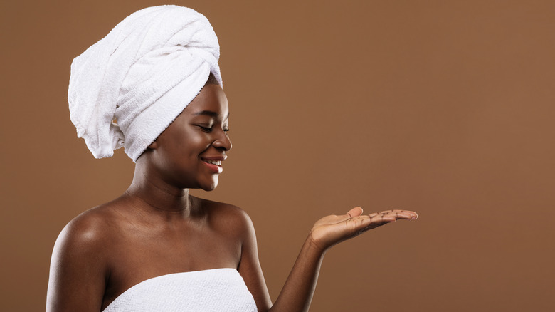 Woman in shower 