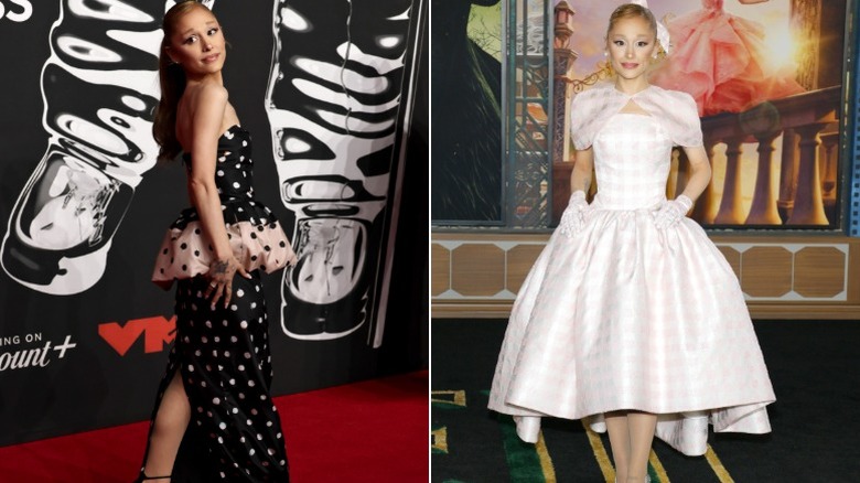 Ariana Grande in polka dots and in a Glinda look