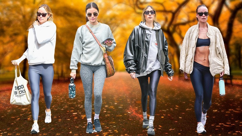 Four women wearing athleisure