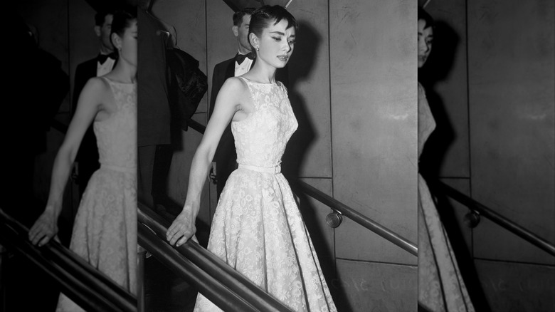 Audrey Hepburn at the 26th annual Academy Awards in New York City in 1954