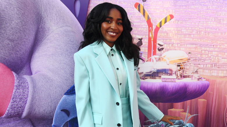 Ayo Edebiri wearing blue suit