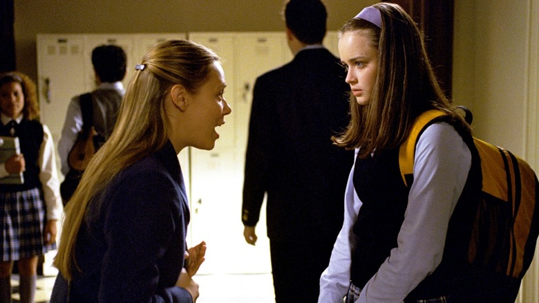 Liza Weil and Alexis Bledel are photographed in character as Paris Geller and Rory Gilmore in Gilmore Girls
