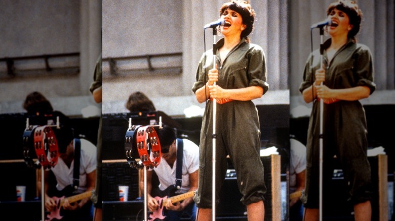 Linda Ronstadt performing on stage in 1975