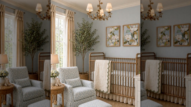 Baby room with gold accents