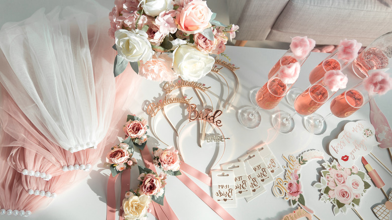 Rose gold bachelorette party items