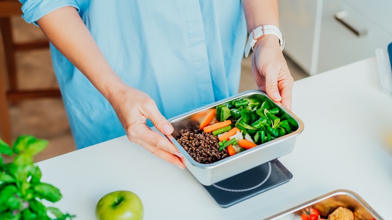 woman eating food