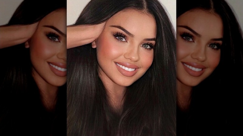 woman with light pink blush