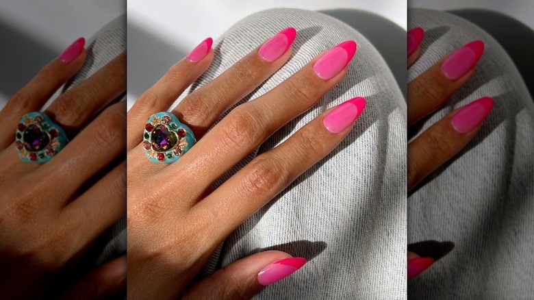 Blush French manicure