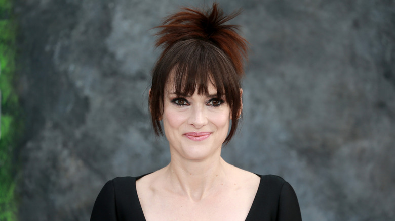 Winona Ryder smiling at the UK Premiere of 