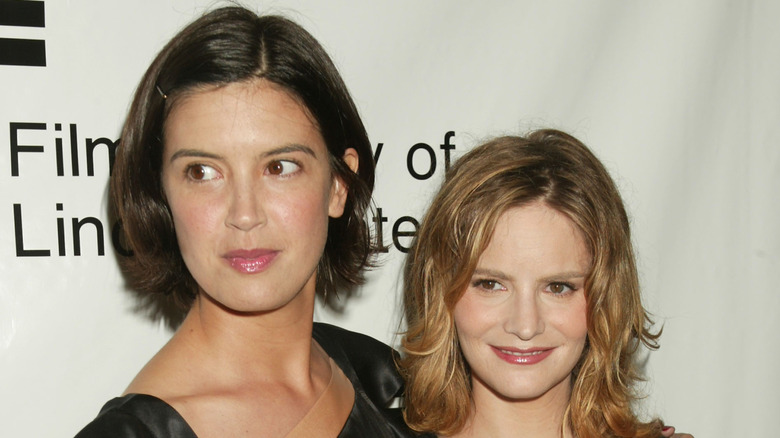 Phoebe Cates and Jennifer Jason Leigh posing together