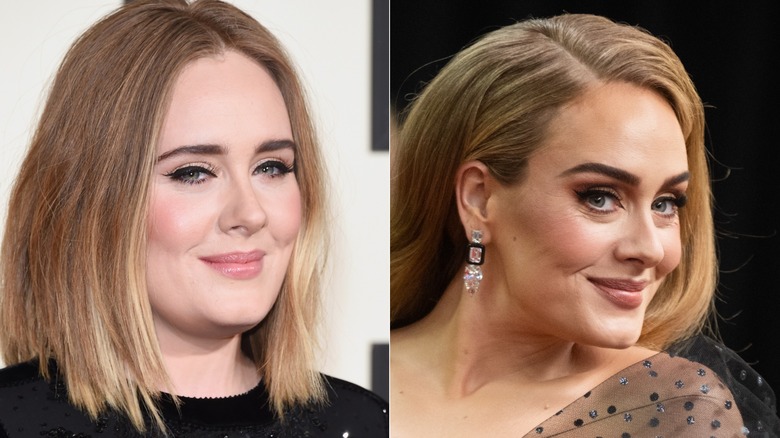Adele in 2016 and 2022