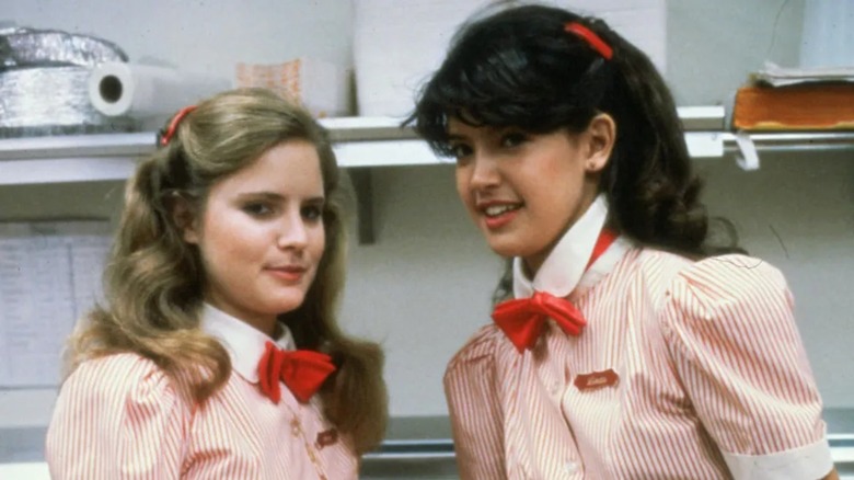 Phoebe Cates and Jennifer Jason Leigh posing together