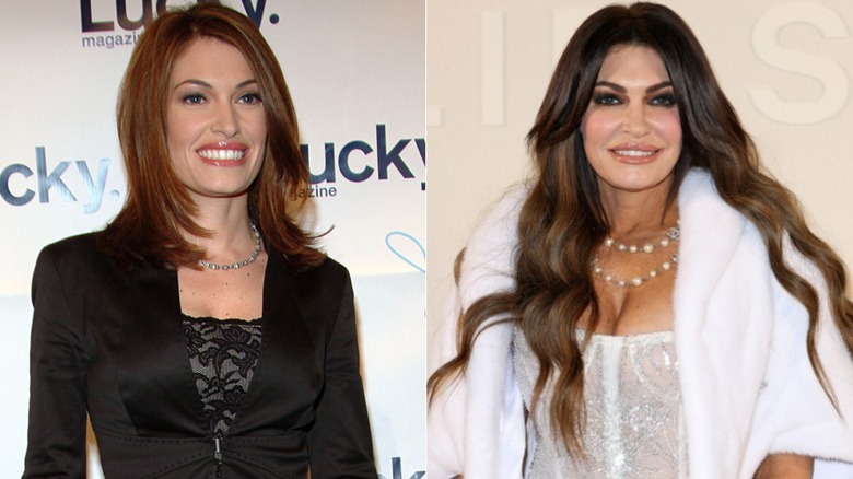 Kimberly Guilfoyle at an event in 2004 and at a fashion show in 2026