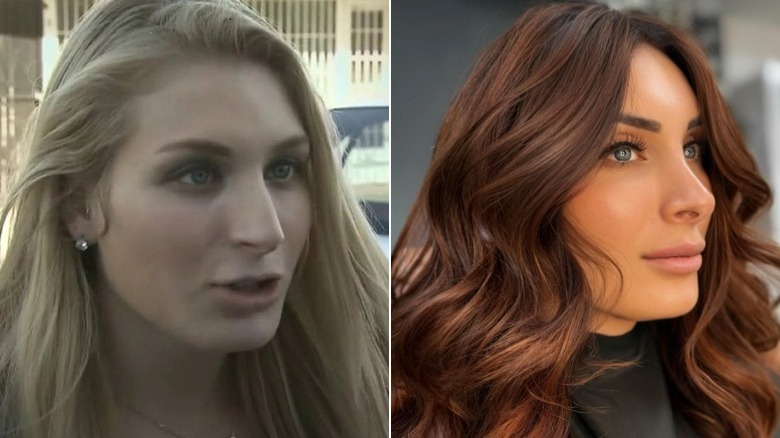 Pictures of Laura Loomer with blonde hair and with her newest brown shade