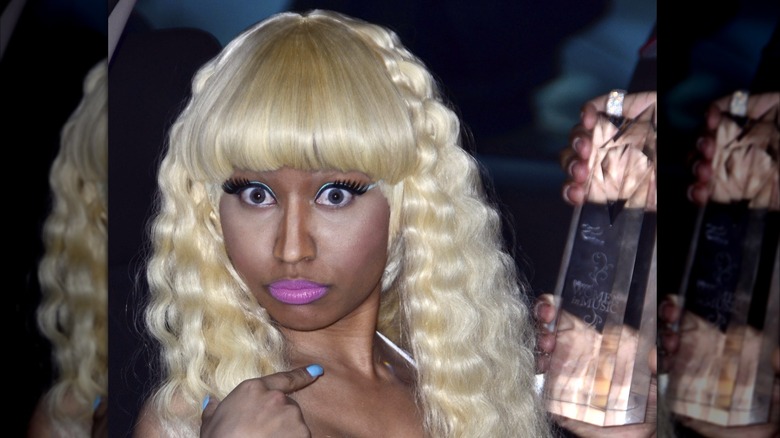 Nicki Minaj in a blond wig