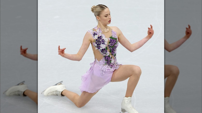 Figure skater Kimmy Repond performs a routine at the 2026 Winter Olympics