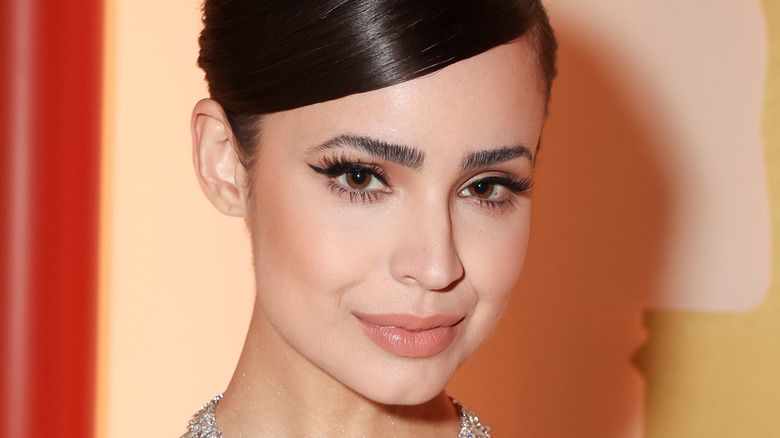 Sofia Carson on Oscars champagne carpet 