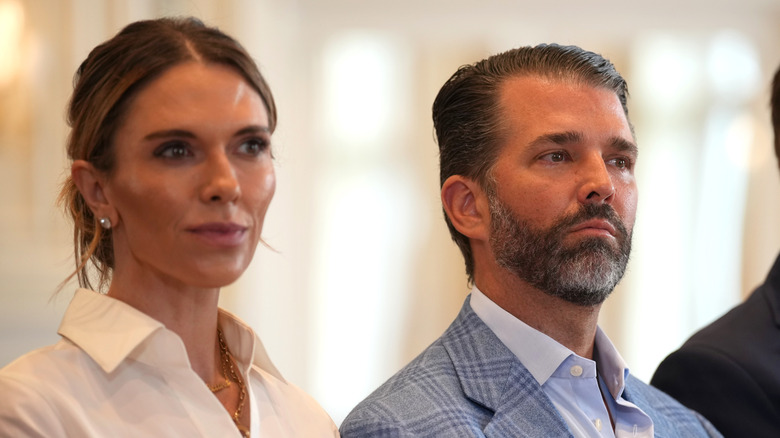 Bettina Anderson sits next to Donald Trump Jr. on a trip to Scotland