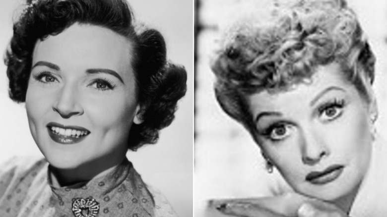 A young Betty White and Lucille Ball