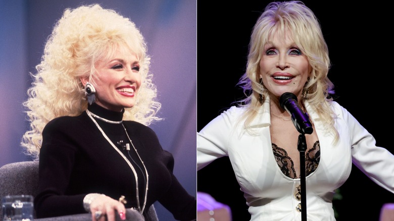 Side by side: Dolly Parton in 1987 and 2025