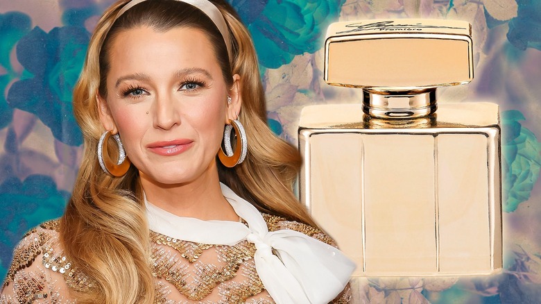 Blake Lively, Gucci perfume bottle