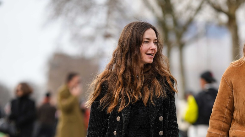 woman with wavy hair