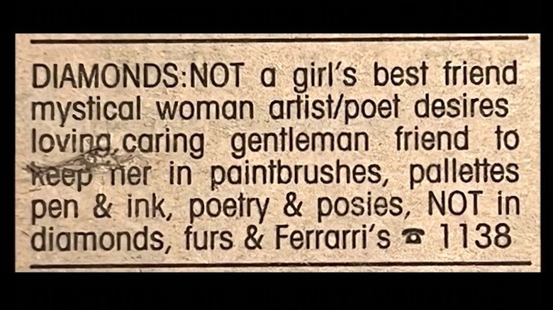 Screenshot of a personal ad