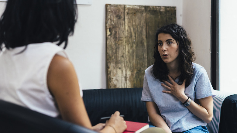 woman and therapist talking