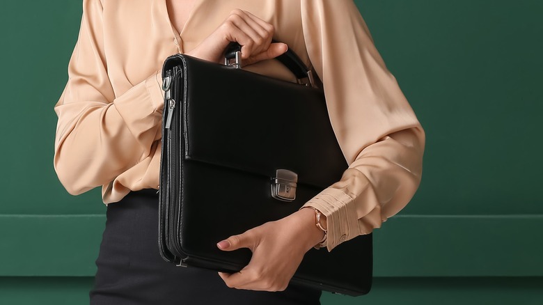 A black briefcase