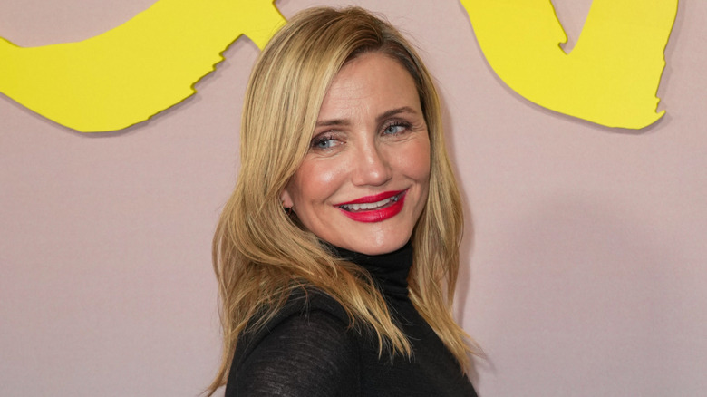 Cameron Diaz smiles at an event