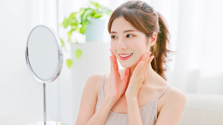 Woman smiling with radiant skin