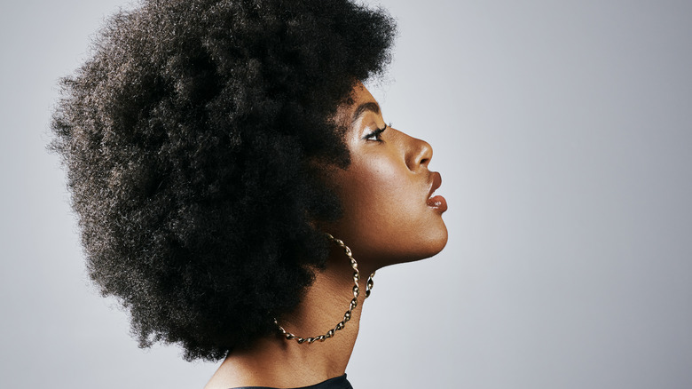 side profile of black woman 