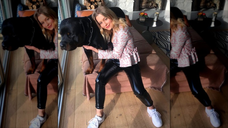 Natasha Perry in 2018 with Rottweiler