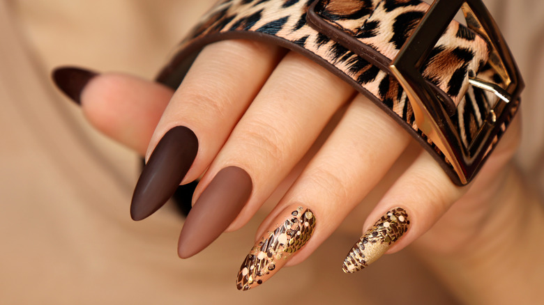 Chocolate colored nails