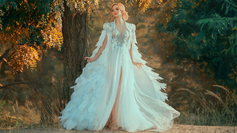 wedding dress with cape