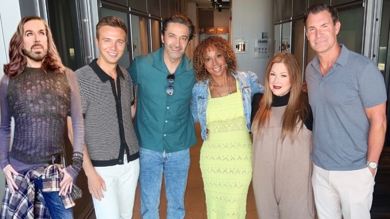 Jeff Lewis, Carnie Wilson and four others pose for a group photo