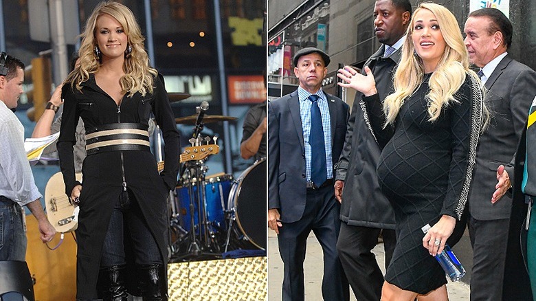 Carrie Underwood at GMA in 2007 and 2018