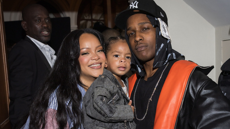 Rihanna, her son Riot Rose, and A$AP Rocky