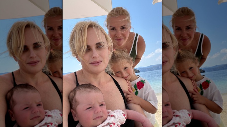 Rebel Wilson with her children, Rose and and Royce, and wife Ramona