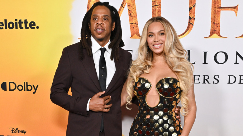 Beyonce and Jay-Z at the "Mufasa: The Lion King" world premiere in December 2024 in Hollywood