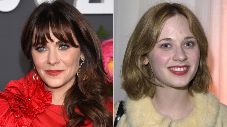 Zooey Deschanel with and without bangs
