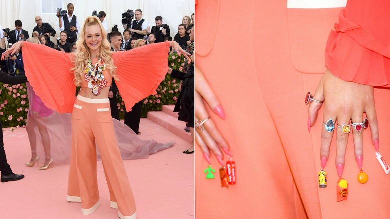 Elle Fanning at The 2019 Met Gala red carpet.