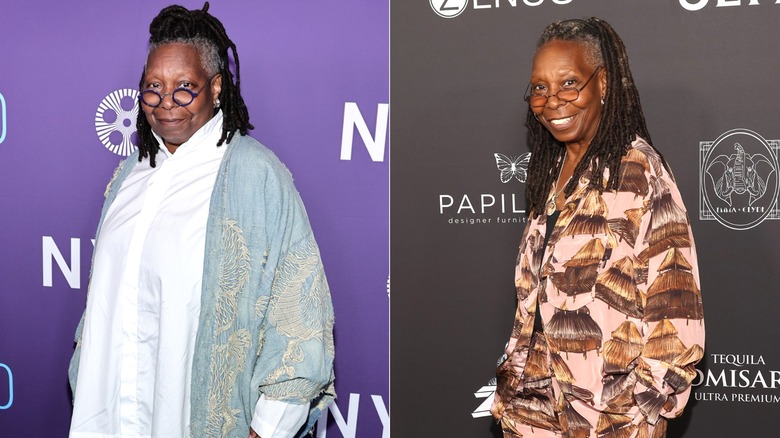 Side-by-side of Whoopi Goldberg in 2022 and 2024.
