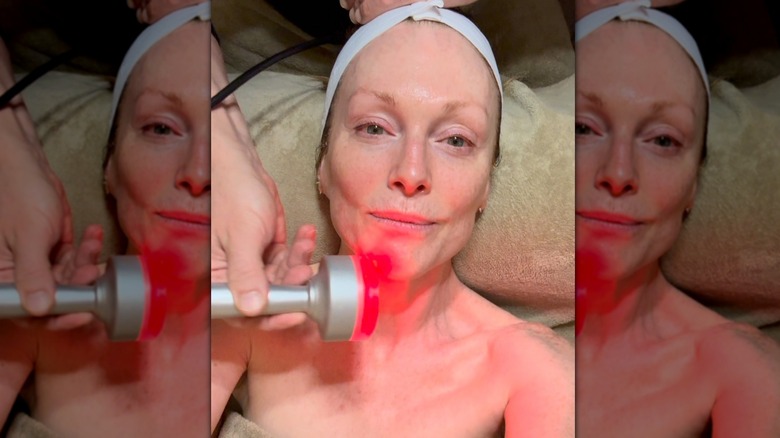 Julianne Moore posts a selfie as she gets skincare treatment