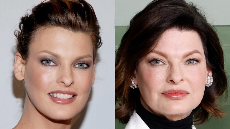 Linda Evangelista attends an exhibition hosted by Notify at The Museum of Modern Art on September 15, 2009 in New York City (2009); Linda Evangelista attends the 2024 WSJ Magazines Innovator Awards at Museum of Modern Art on October 29, 2024 in New York City (2024)