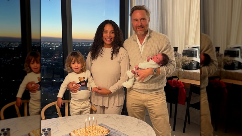 David Guetta and Jessica Ledon with their kids Cyan and Skyler