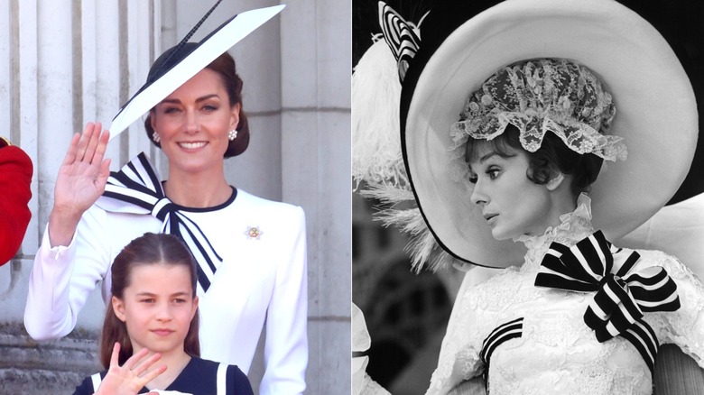 Kate Middleton in 2024 and Audrey Hepburn in "My Fair Lady"